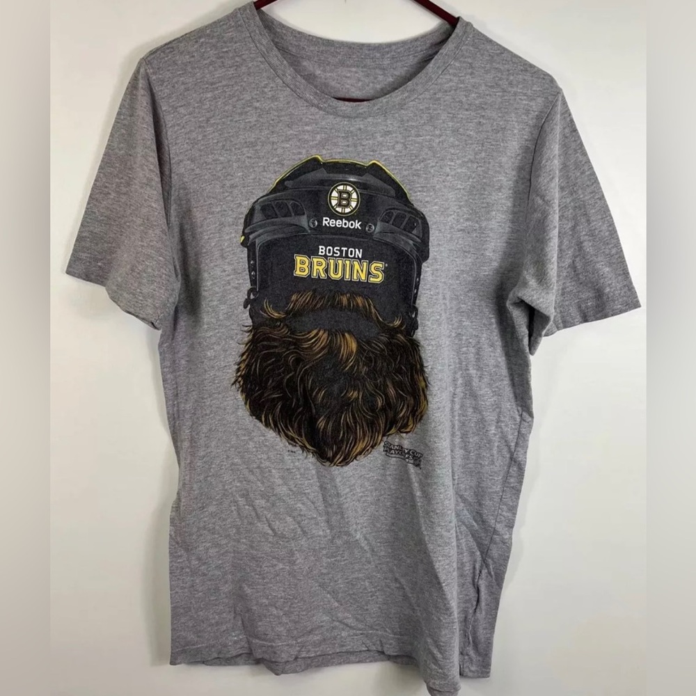 Reebok Boston Bruins NHL Stanley Cup Hockey T-Shirt Gray Youth Sz XL